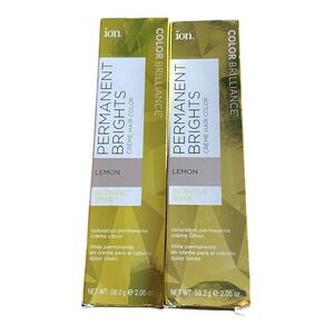 Ion Permanent Brights Creme Hair Color 2- Lemon 2.05oz New